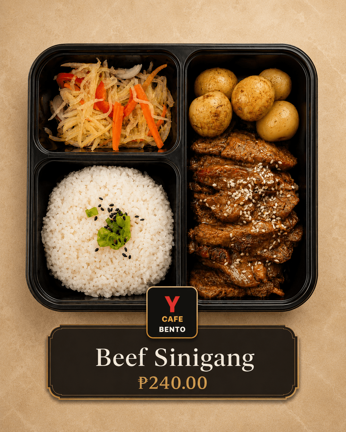 Beef Sinigang in Y Cafe Bento packaging